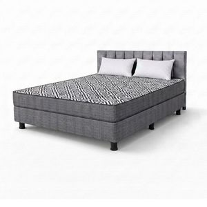 Combo Conjunto Sommier Elite Aluminé 2 Plazas (140x190 cm) + Respaldo Pana Velvet + 2 Almohadas de Regalo