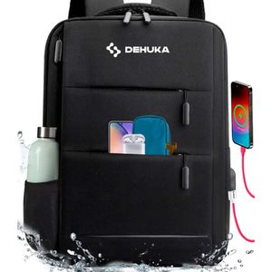 Mochila Urbana Deportiva Impermeable Con Carga Usb Dehuka B04 Negro