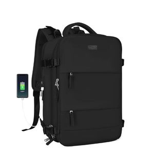 Mochila de Viaje Carry On para Cabina de Avion Porta Notebook Waggs Negro