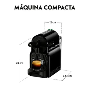Cafetera Nespresso Inissia Negra 0,7 litros + Espumador Aeroccino
