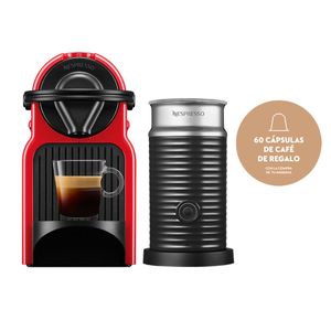 Cafetera Nespresso Inissia Red + Aeroccino