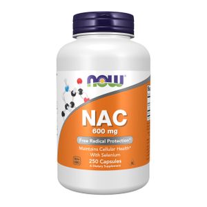Suplemento de NOW Foods NAC, acetil cisteína, 0.02