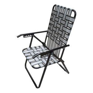 Reposera Plegable 5 Pos Aluminio Negro Descansar 80042 Gris/negro