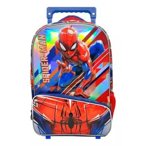 Mochila Con Carro 17  Marvel Spiderman 3d White Line 31226