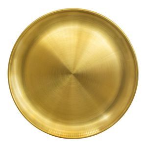 Plato Postre de Acero Inoxidable Dorado 20 Cm Fc