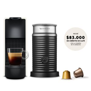Cafetera Nespresso Essenza Mini White + Aeroccino 3