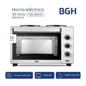 Horno Electrico Bgh Bhe35s22a - 35lts 1600w 2 Anafes Silver