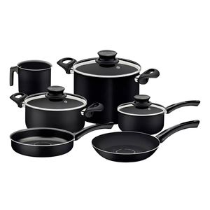 Batería De Cocina Tramontina Paris+ 6 Pzs Antiadherente Negro