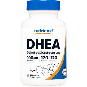 Nutricost DHEA 100 mg, 120 cápsulas - Sin gluten,