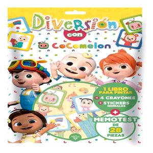 Kit Diversion Cocomelon Libro Para Pintar Memotest