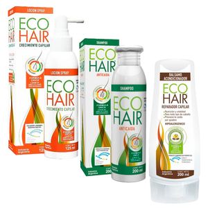Combo Locion+Sh+Acond Anticaida Crecimiento Cabello Eco Hair