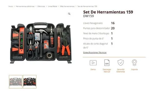 Set De Herramientas Caja 159 Piezas Maletin Kit Completo Kit