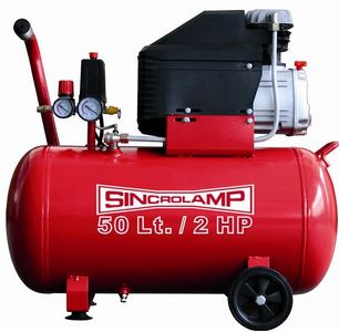 Compresor de aire Sincrolamp 50 litros 2 HP Rojo