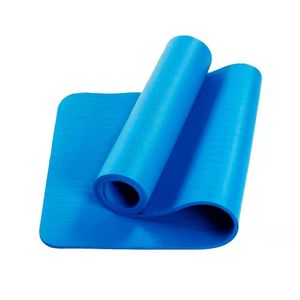 Colchoneta Mat Yoga 8 mm Azul Plegable Pilates Caucho Bandas
