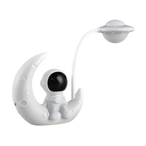 Lampara Velador Luz Led Astronauta Flexible Recargable Usb Blanco Dinax DX-LAMAS2