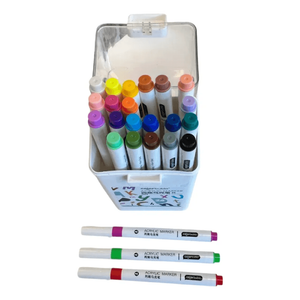 Marcadores Acrílicos Con Estuche X24 Colores Sl7102 Shine Surtidos