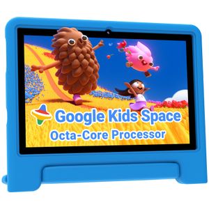 Tablet ApoloMedia Kids Android 14 64 GB de 10 pulgadas con funda azul