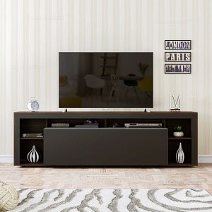 Mesa Mueble de Tv LCD 190cm Roble y Negro 