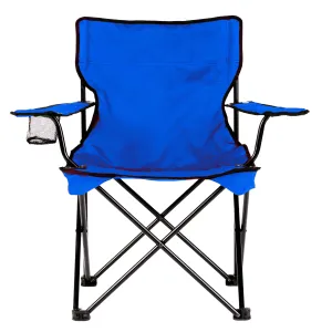 Silla de camping plegable con reposabrazos - Azul