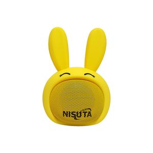 Parlante mini portatil Bluetooth con doble parlante. Diseño de conejo. Nisuta NSPA81BC Amarillo