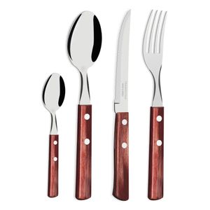 Juego de Cubiertos Tramontina Barbecue Polywood 24 Piezas Rojo