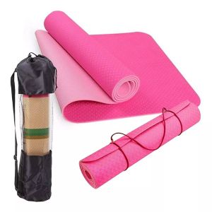 Mat rosa de Yoga Tpe Duo 6 Mm Antideslizante Importado Incluye Bolso