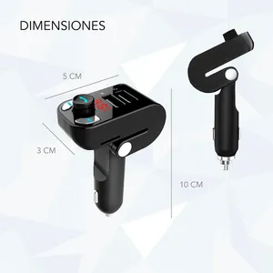 3.5mm Coche Receptor Bluetooth Usb Transmisor Convertidor de Transmisor  Bluetooth con Micrófono