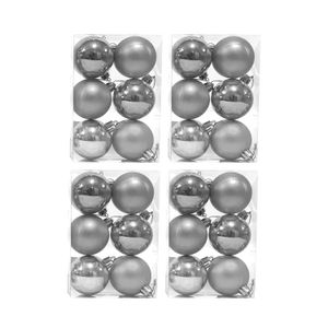 Set de 24 globos de 4cm Plata  4 cajas x 6 un.