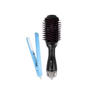Combo Cepillo Secador Modelador 3 En 1 Y Mini Planchita Pelo