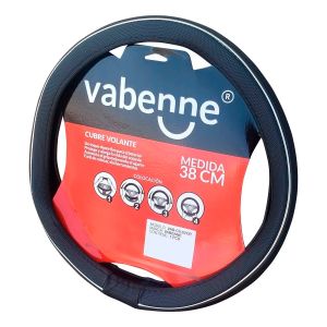Funda Cubre Volante Vabenne VABCV02CR 38cm color Negro con detalles en Cromado