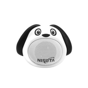 Parlante mini portatil Bluetooth con doble parlante. Diseño de perro. Nisuta NSPA81BP Blanco