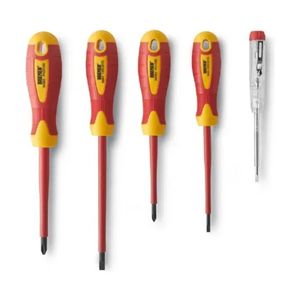 Juego de 5 destornilladores aislados 1000V electricista Bremen 7170