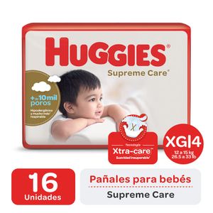 Pañales Huggies Supreme Care Talle XG x 16 unidades $5.372