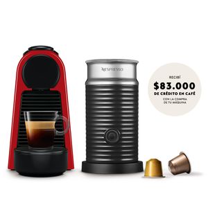 Cafetera Nespresso Essenza Mini Red + Aeroccino 3