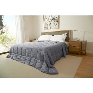Acolchado Full Blanc Plumage Queen Gris