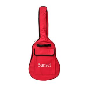 Funda Guitarra Acústica Sunset Ab27-41 Impermeable Roja