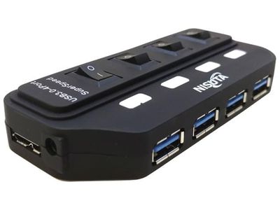 Hub USB 3.0 4 Puertos con Switch Nisuta NSUH0431 Negro $35.41520 $28.332