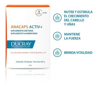 Ducray Anacaps Activ+ Tratamiento Anticaída En Cápsulas X30
