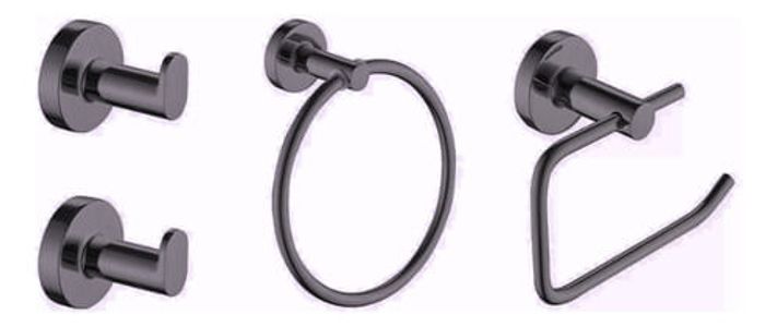 Kit Accesorios Piazza Sensus 73228gf 4 Pzas Grafito