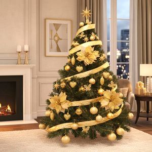 Árbol de Navidad Premium 1,50mt + kit 48 pzas. Oro
