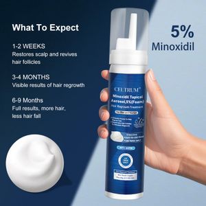 Tratamiento con espuma Minoxidil para el crecimiento del cabello al 5% con biotina, 250 ml