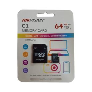 Tarjeta de Memoria Micro SD64GB Hikvision Clase 10 C1 Negra