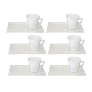 Set x6 tazas de té 200 cc con plato rectangular de porcelana blanca $81.065,3324 $60.799 Llega mañana