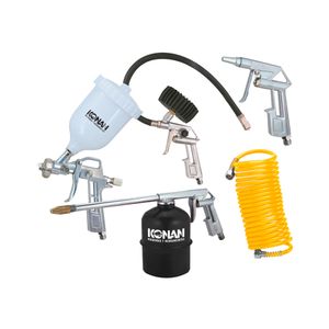 Kit Set 5 Piezas Compresor Aire Pistola Gravedad Konan