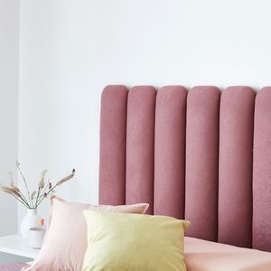 Respaldo para Cama Flotante  King Plus Sommier Flotante Moderno Pana Rosa