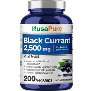 Suplemento de extracto de grosella negra NusaPure de 2500 mg 10:1 200 Ca
