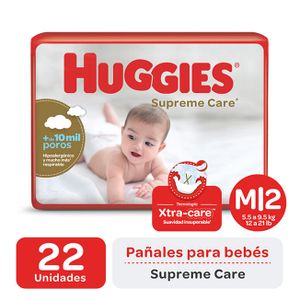Pañales Huggies Supreme Care Talle M-2 x 22 unidades $5.372