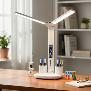 Mesa De Luz Y Velador De Escritorio Led Dehuka | Luz Ajustable (3 Tonos, 5 Brillos), Batería 2000mah, Flexible, Carga Usb Dehuka