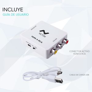 Conversor Adaptador HDMI A RCA Nictom Activo Con Audio Local Con Cuotas
