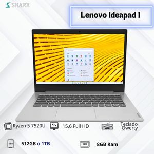 Notebook Lenovo Ideapad 1 Ryzen 5 7520U 512GB SSD 8GB Ram 15.6″ FHD